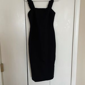Black bodycon midi dress